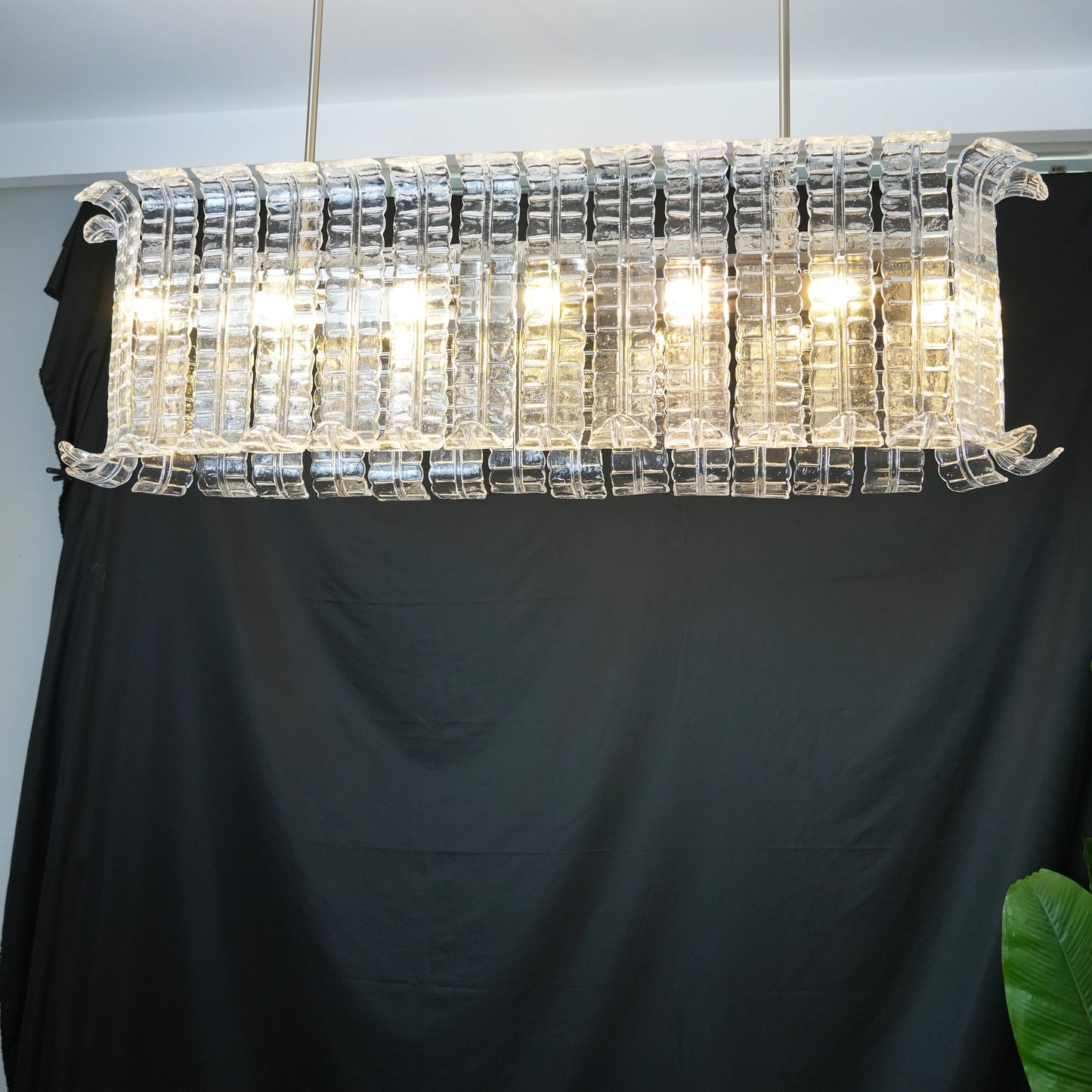 Murano Clear Leaf Bloom Chandelier