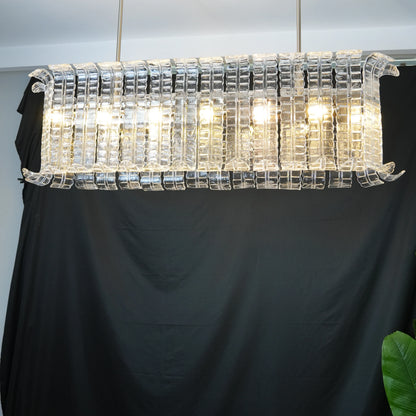 Murano Clear Leaf Bloom Chandelier