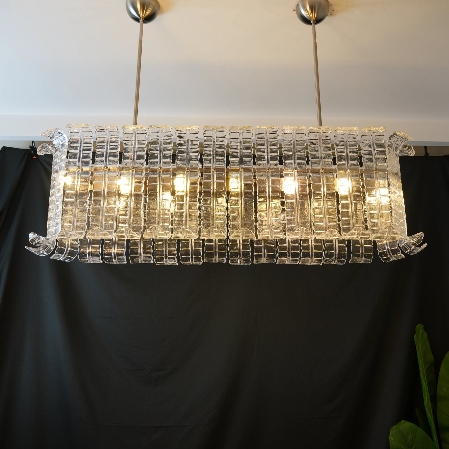 Murano Clear Leaf Bloom Chandelier