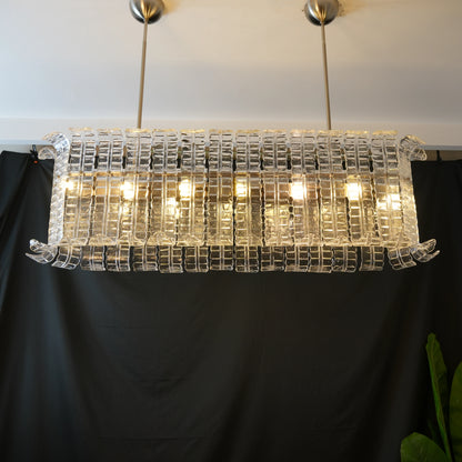 Murano Clear Leaf Bloom Chandelier