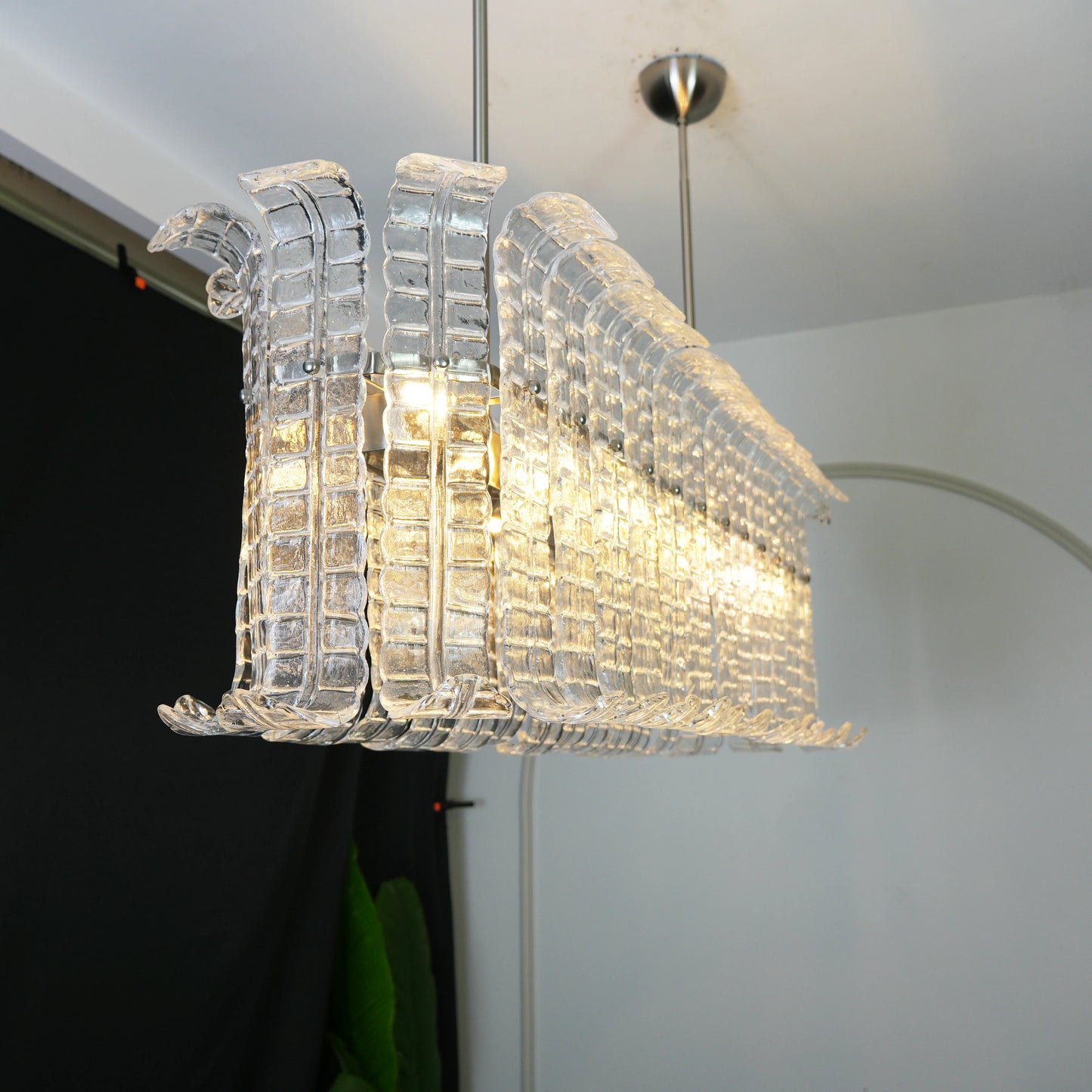 Murano Clear Leaf Bloom Chandelier