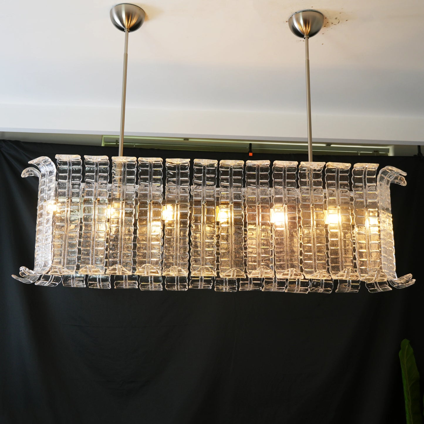 Murano Clear Leaf Bloom Chandelier