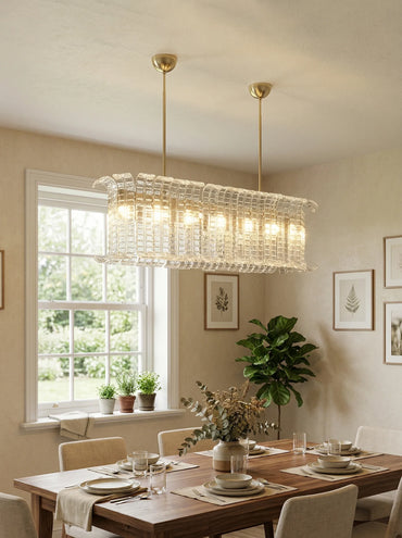 Murano Clear Leaf Bloom Chandelier