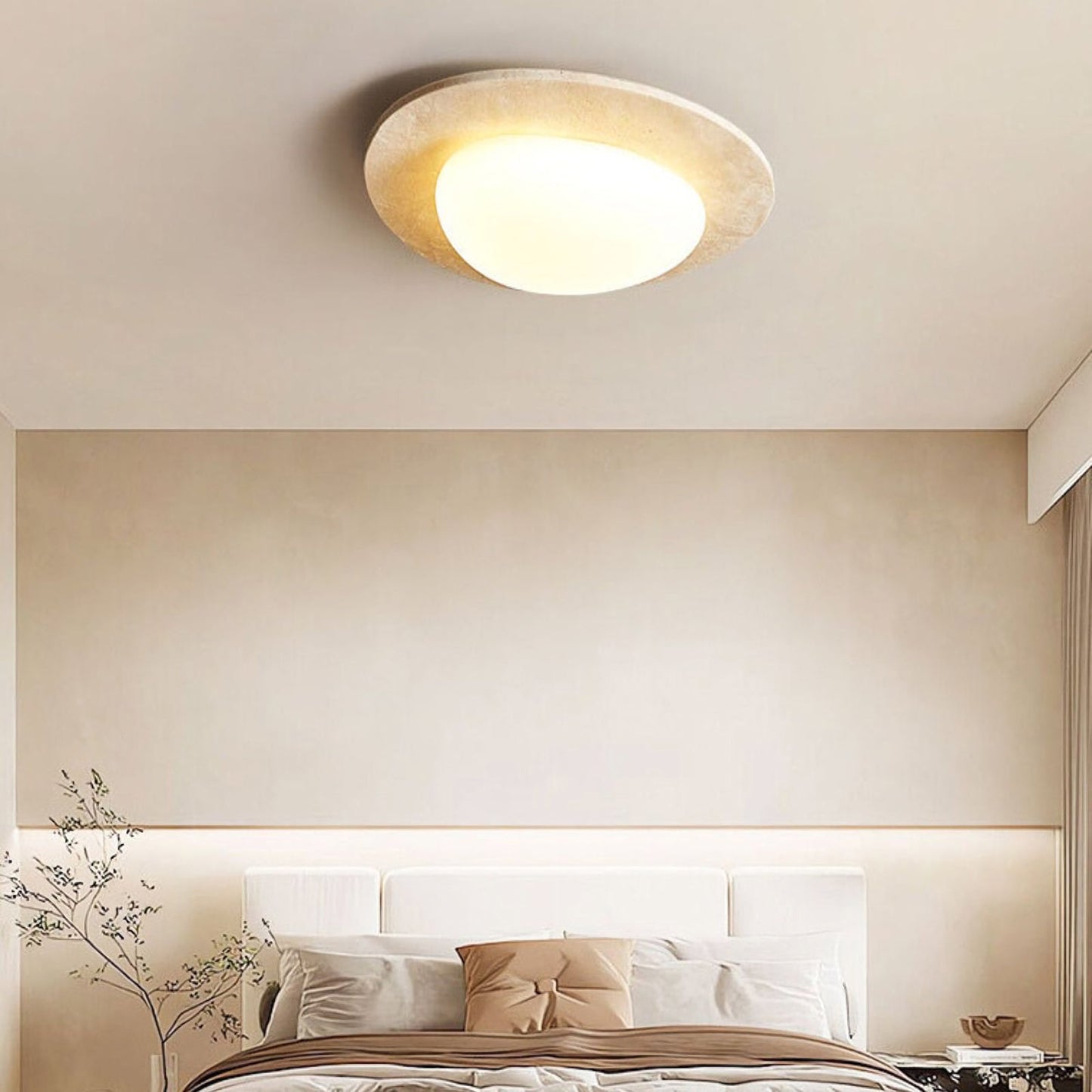 Travertine Halo Oval Light