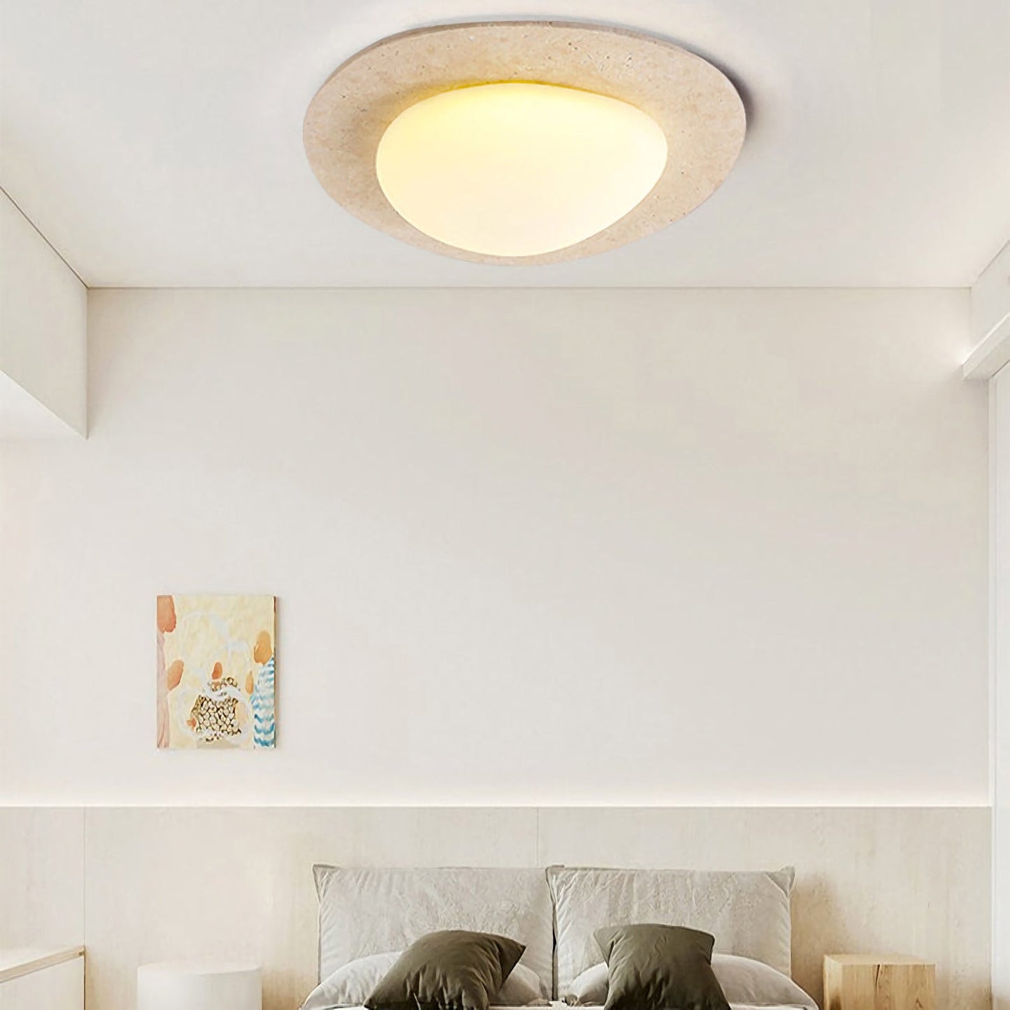 Travertine Halo Oval Light
