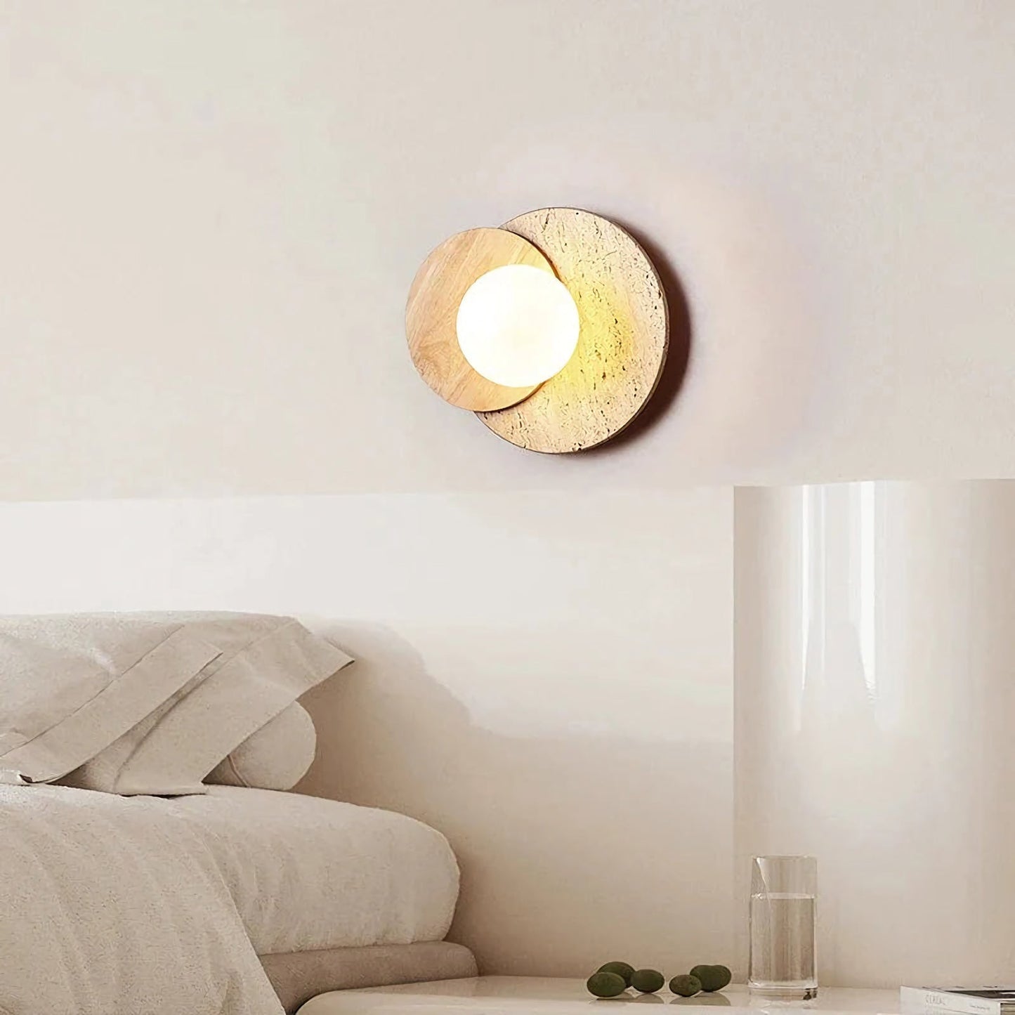 Travertine Sculpted Wall Lamp