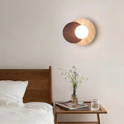 Travertine Sculpted Wall Lamp