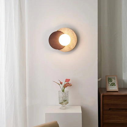 Travertine Sculpted Wall Lamp