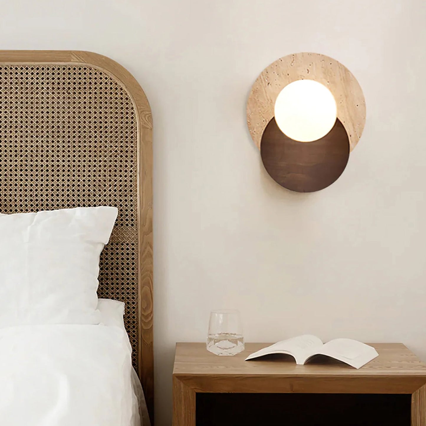 Travertine Sculpted Wall Lamp