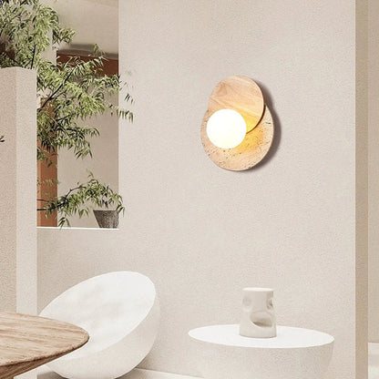Travertine Sculpted Wall Lamp