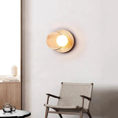 Travertine Sculpted Wall Lamp