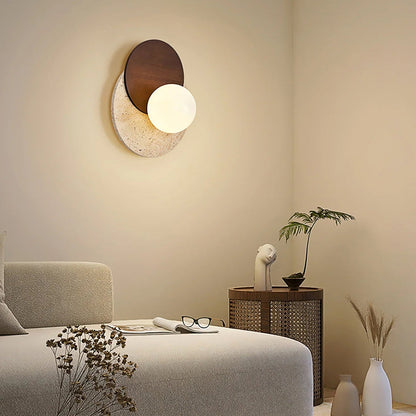 Travertine Sculpted Wall Lamp