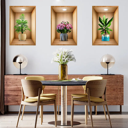 3D Effect Self-Adhesive Plant Wall Art Decor