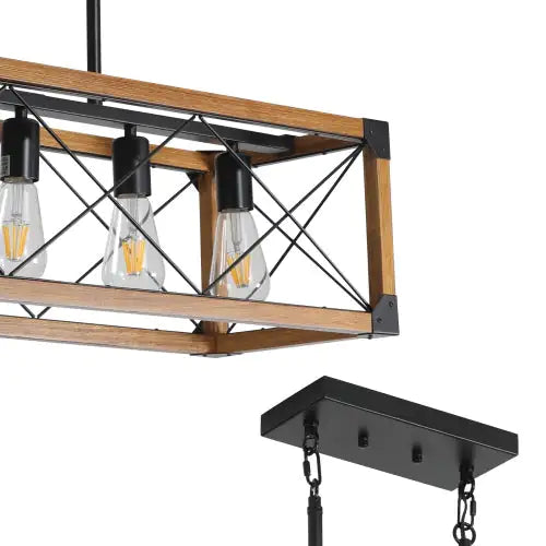 Rustic 5-Light Walnut Chandelier for Home