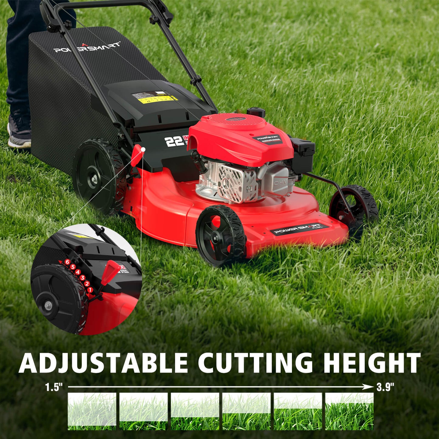 22" 170cc Gas Self-Propelled 3-in-1 Lawn Mower V8622S