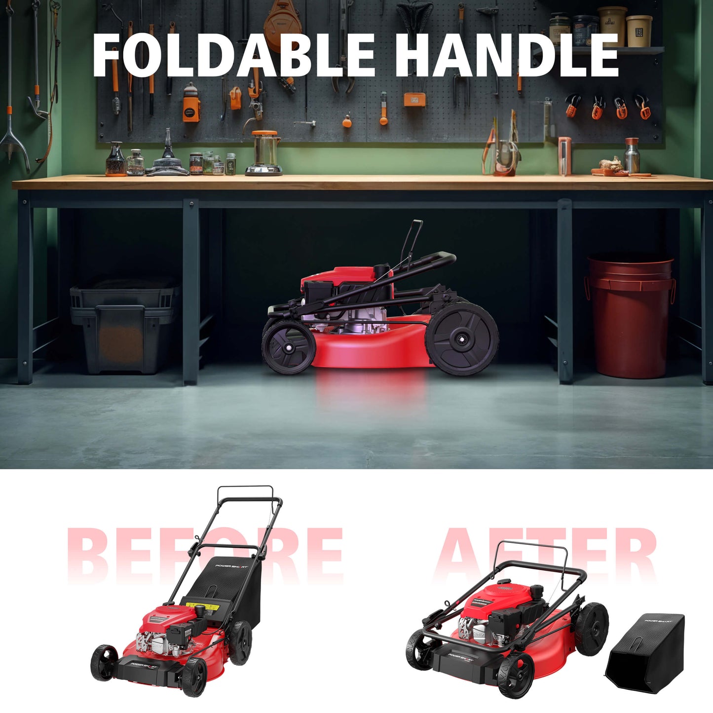 21" 144cc Gas Push 3-in-1 Lawn Mower V8721P