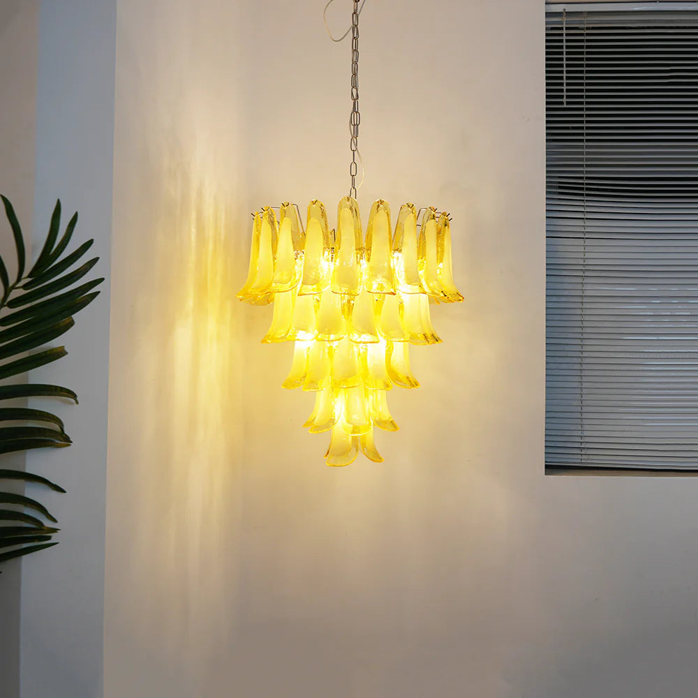 Murano Vetro Caramel Petal Chandelier