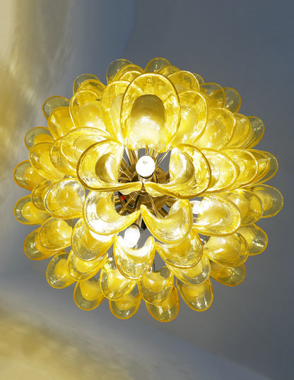Murano Vetro Caramel Petal Chandelier