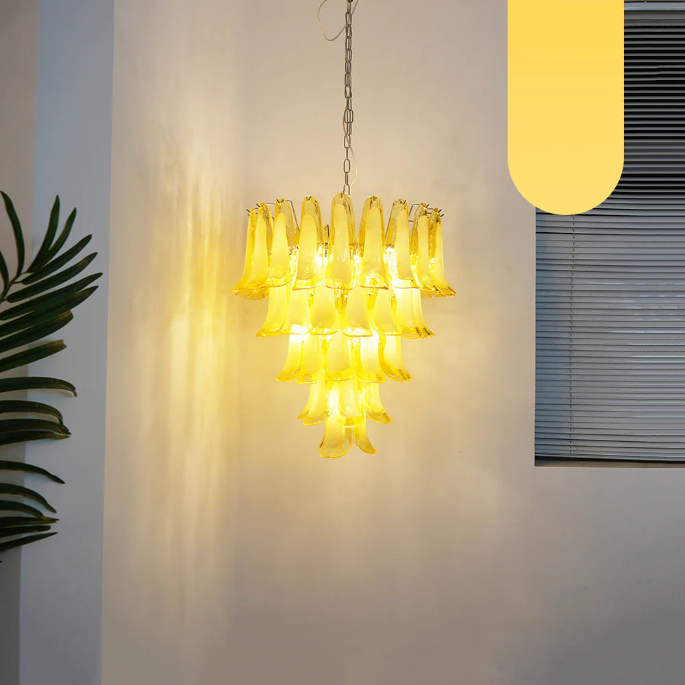 Murano Vetro Caramel Petal Chandelier
