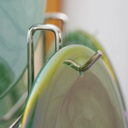 Vintage Green Glass Disks Chandelier