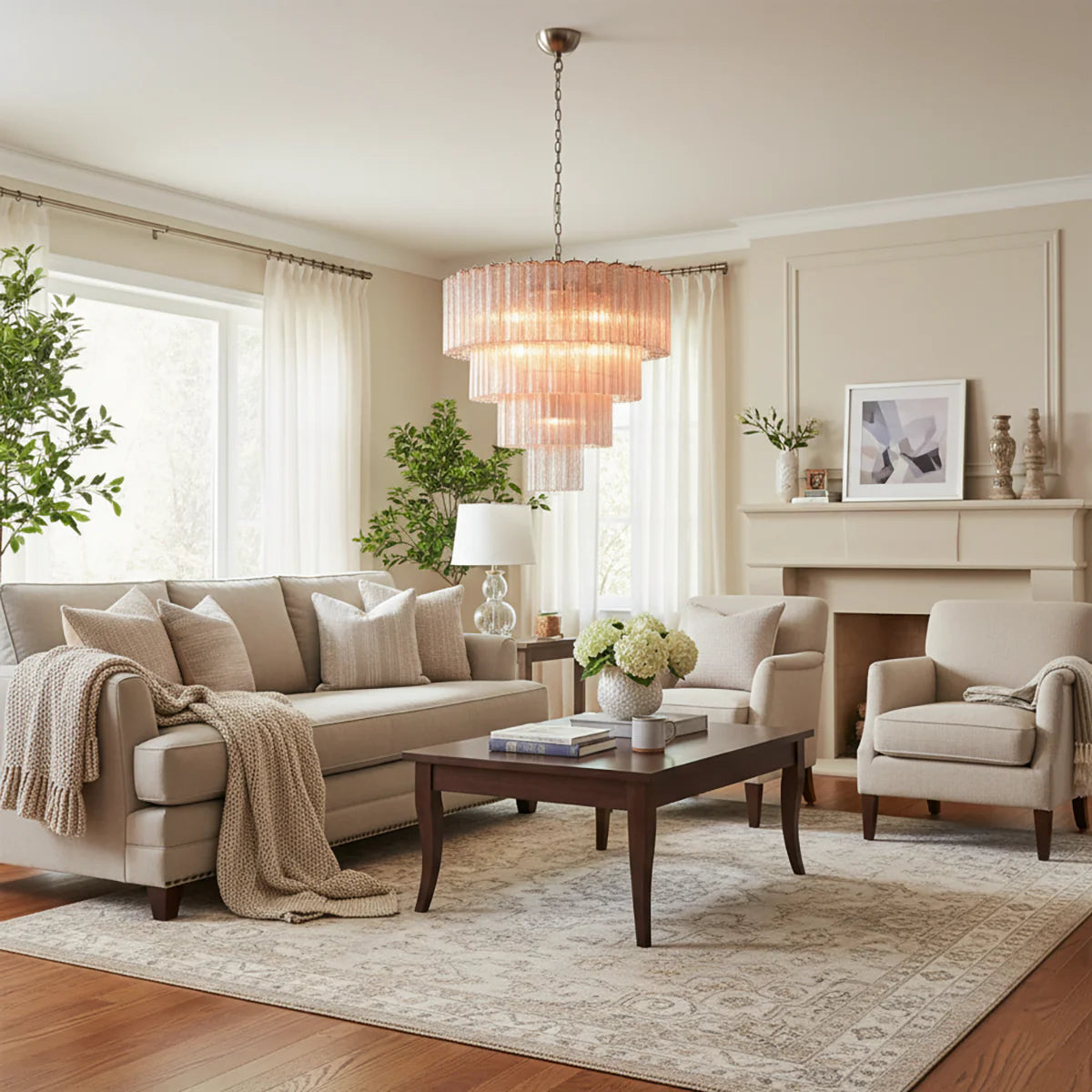 Opulent Murano Star‑Glass Tube Chandelier