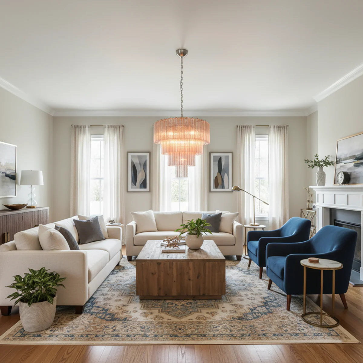 Opulent Murano Star‑Glass Tube Chandelier