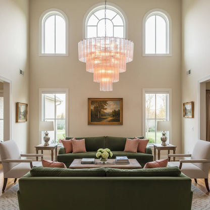 Opulent Murano Star‑Glass Tube Chandelier
