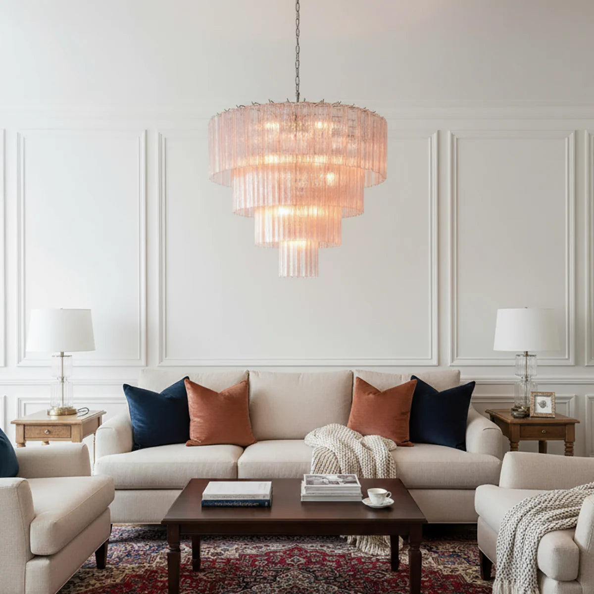Opulent Murano Star‑Glass Tube Chandelier