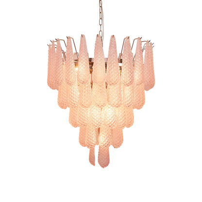 Petal‑Drop Pink Murano Chandelier