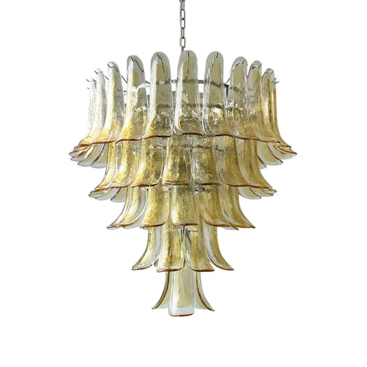 Murano Amber Petal Silhouette Chandelier