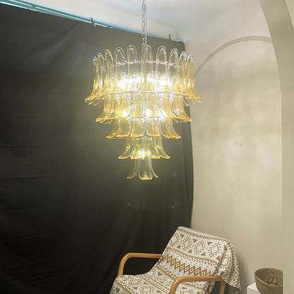 Murano Amber Petal Silhouette Chandelier