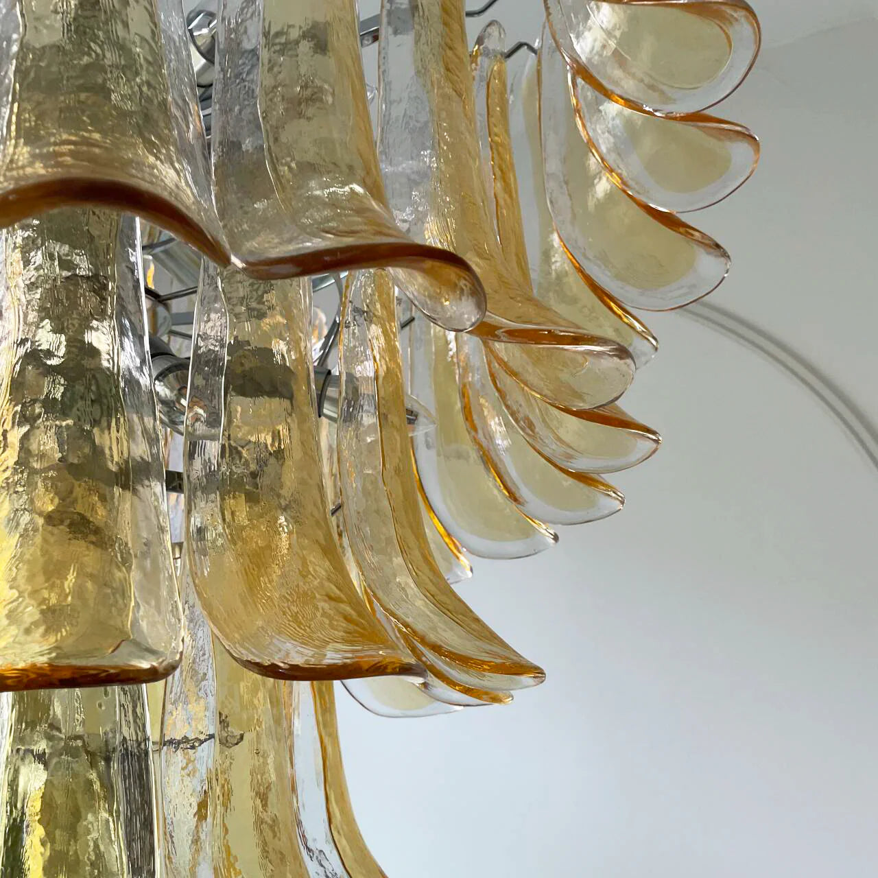 Murano Amber Petal Silhouette Chandelier