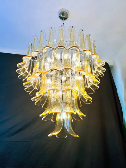Murano Amber Petal Silhouette Chandelier