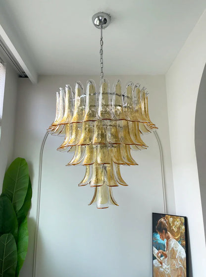 Murano Amber Petal Silhouette Chandelier
