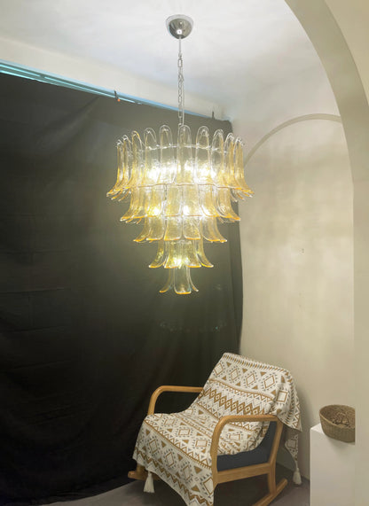 Murano Amber Petal Silhouette Chandelier