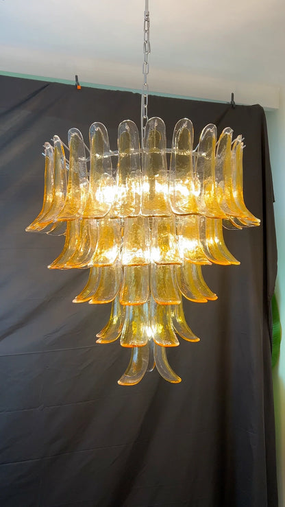 Murano Amber Petal Silhouette Chandelier