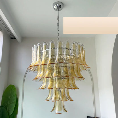 Murano Amber Petal Silhouette Chandelier