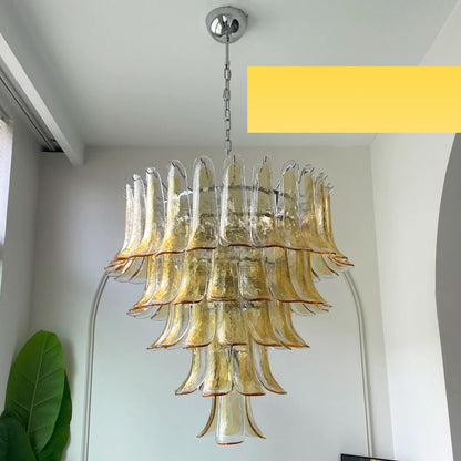 Murano Amber Petal Silhouette Chandelier