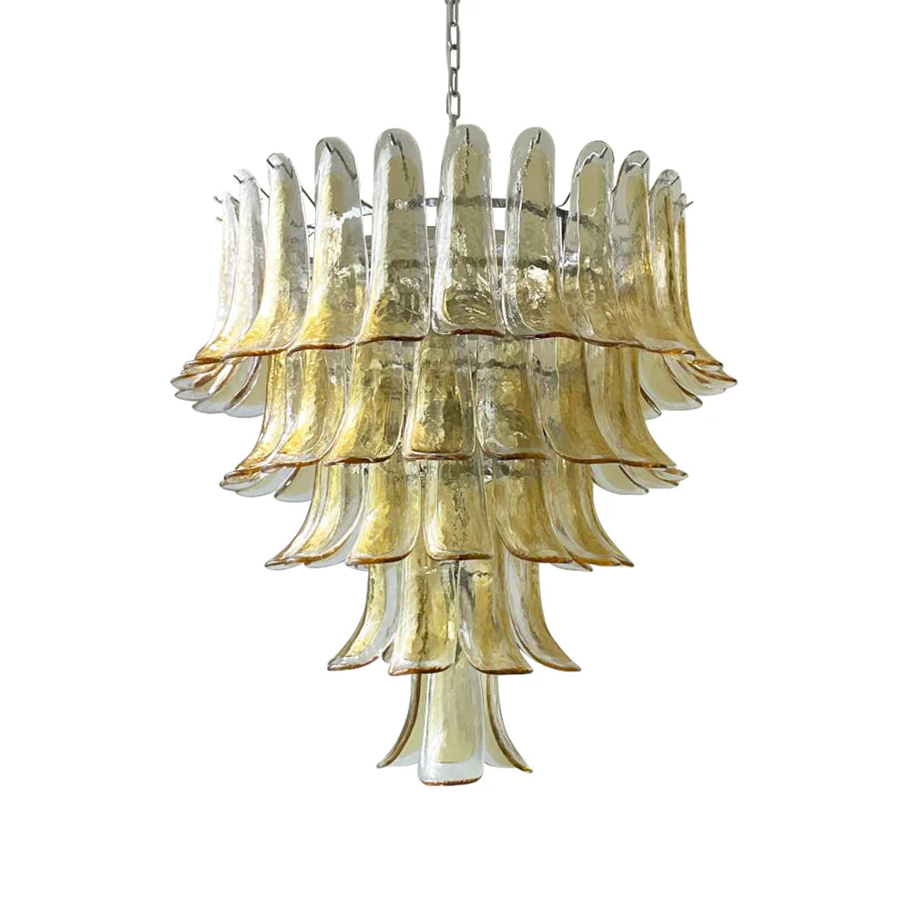 Murano Amber Petal Silhouette Chandelier