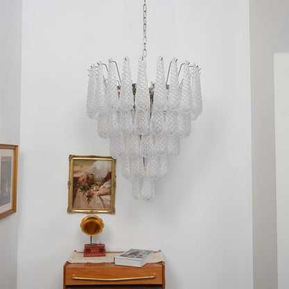 Vintage Murano Glass Petal Drop Chandelier