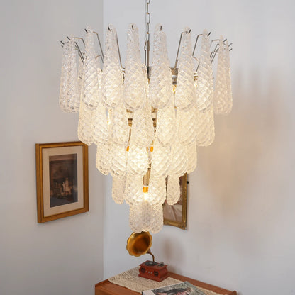 Vintage Murano Glass Petal Drop Chandelier