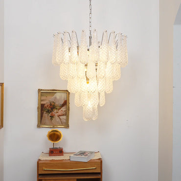 Vintage Murano Glass Petal Drop Chandelier