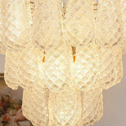 Vintage Murano Glass Petal Drop Chandelier