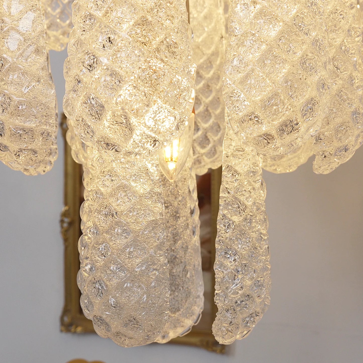 Vintage Murano Glass Petal Drop Chandelier