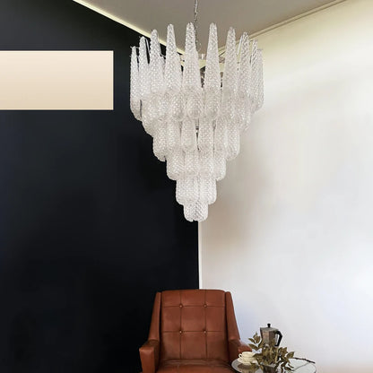 Vintage Murano Glass Petal Drop Chandelier