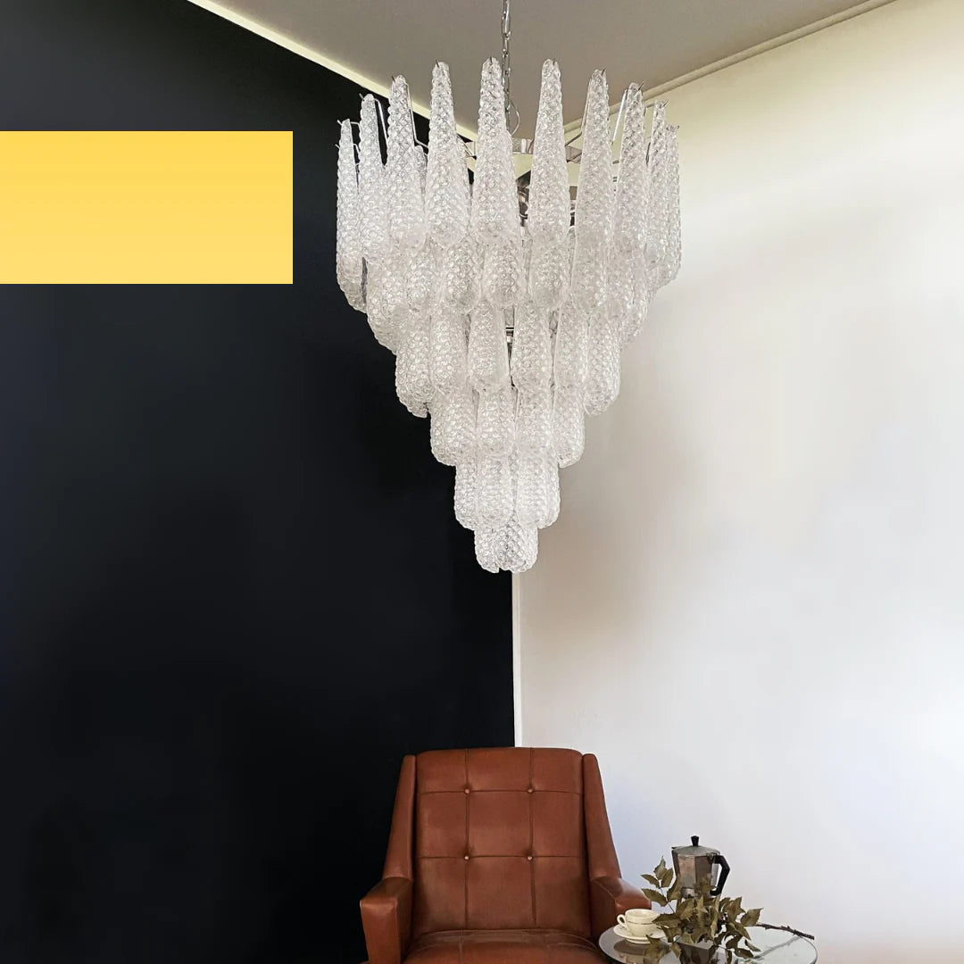 Vintage Murano Glass Petal Drop Chandelier