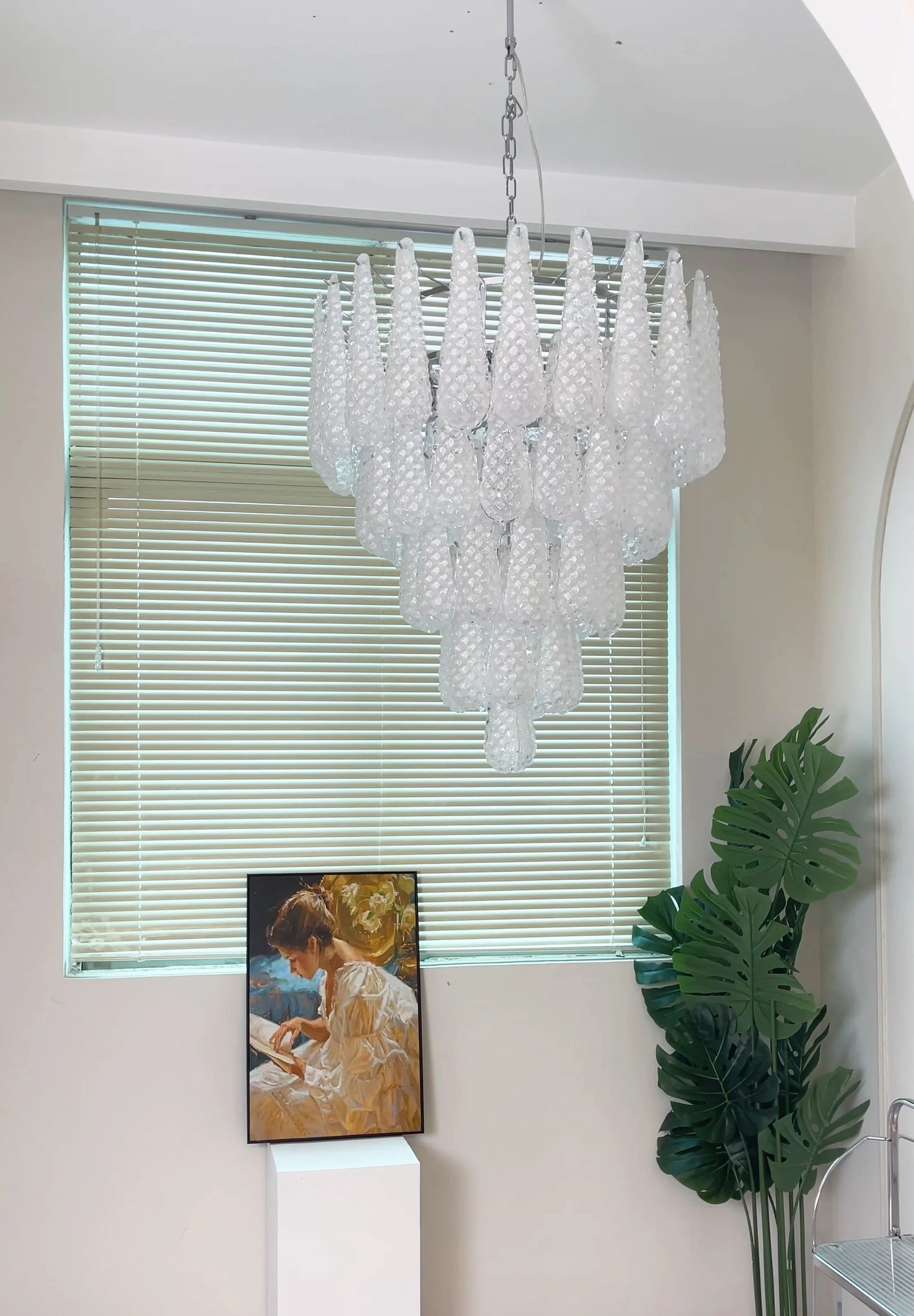 Vintage Murano Glass Petal Drop Chandelier