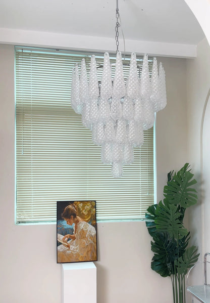 Vintage Murano Glass Petal Drop Chandelier