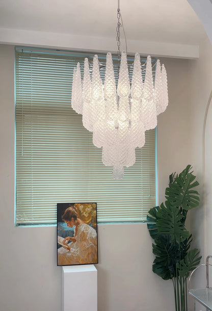 Vintage Murano Glass Petal Drop Chandelier