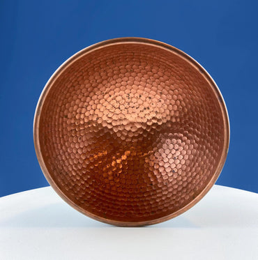 Vintage Copper Hand Pounded Bowl with Handle. For Kitchen Use or Display. Modern Farmhouse. Dining Room Table Decor. Gift for Him or Her.